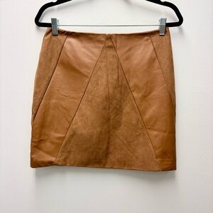 NWT Oasis Tan Faux Suede Leather Mini Skirt | Small